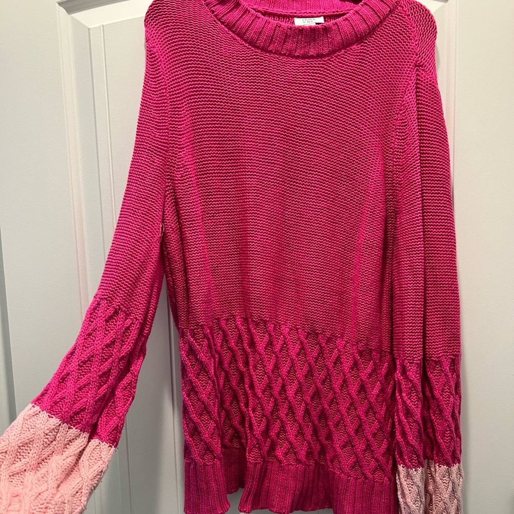 Crown & Ivy Vibrant Pink Knit Sweater